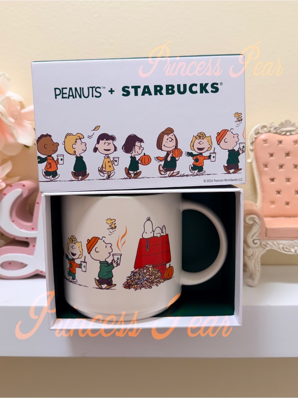 NEW Starbucks x Peanuts 2026 Fall Snoopy Ceramic Mug 14 oz with Box